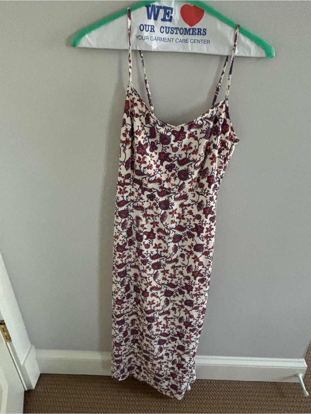 Abercrombie & Fitch Floral Slip Dress with Burgundy & Cream Print